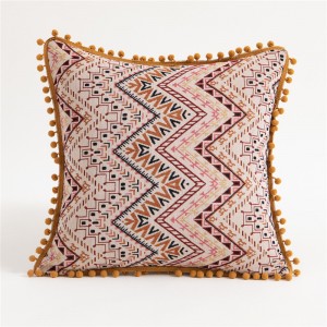 Hot Selling American Moroccan Flower Hair Ball Geometric Pillow Cushion Pillowcase