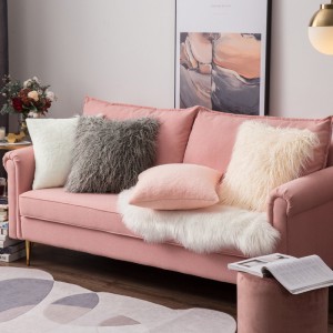 Imitation rabbit fur gray powder pillowcase cute girly wind plush plush pillow