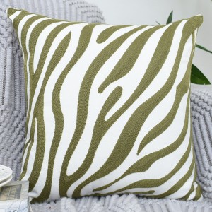 Nordic Geometric Green Embroidery Pillowcase Wholesale Pillow