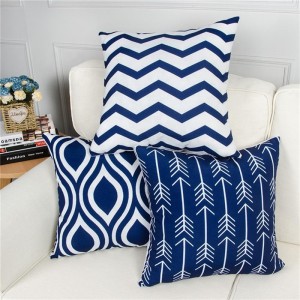 Nordic Simple Style Blue Geometric Printed Decorative Cushion Cover Sofa Throw Pillowcase Cover For Home