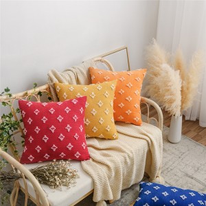 Nordic flower star cotton pillowcase waist pillow bedroom living room sofa bay window cushion