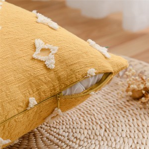 Nordic flower star cotton pillowcase waist pillow bedroom living room sofa bay window cushion