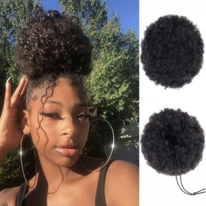 Afro black hair pack convenient simple natural fluffy curly hair bun