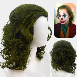 Costume wig Joker Arthur Fleck green short wavy curly hair cosplay synthetic wig