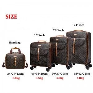 Hot Sale Luxury Soft Side Travel Suitcase Set Customized Logo Spinner Luggage Trolley Bags Four Wheel Aluminium Handle Briefcase
