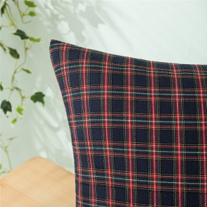 Sofa Christmas Red Plaid Polyester Cotton Pillowcase Modern Style Pillow Cushion Cover