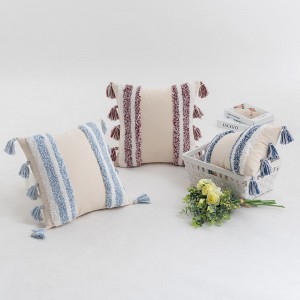 Tufted Pillowcase Boho Ethnic Indian Cushion Cover