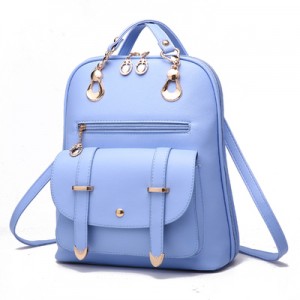 In Stock Candy Color Women PU Leather School Bags Fashion Girls Leisure Travel Shoulder Bag