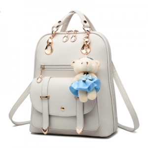 In Stock Candy Color Women PU Leather School Bags Fashion Girls Leisure Travel Shoulder Bag
