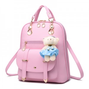 In Stock Candy Color Women PU Leather School Bags Fashion Girls Leisure Travel Shoulder Bag