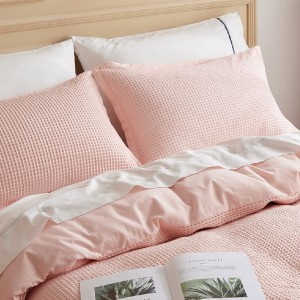 wholesale customization waffle blanket surface soft hand feel 100% cotton unique waffle duvet cover set hot sale famous brand