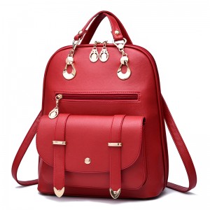 In Stock Candy Color Women PU Leather School Bags Fashion Girls Leisure Travel Shoulder Bag