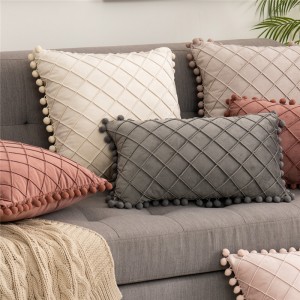 Velvet Rhombus Ball Pillow Pillow European Sofa Cushion Lumbar Pillow