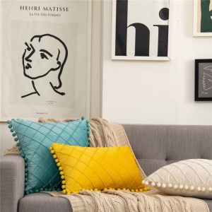 Velvet Rhombus Ball Pillow Pillow European Sofa Cushion Lumbar Pillow