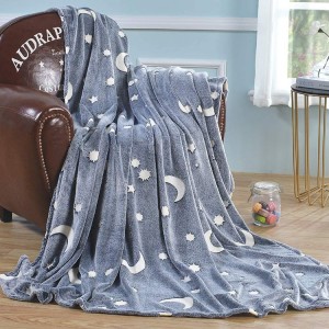 ready to ship Luminous blanket new product best selling items Striped flannel fleece sofa glow in the dark blanket