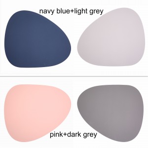 Nordic PVC Leather Chic Tableware Pad Curve Placemat Waterproof Table Mat Bowl Mat Washable Washable Irregular Place Mat