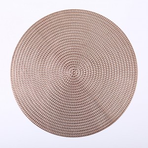 Rattan place mats good quality heat insulation braided table mat round table mats gold sliver pvc placemat