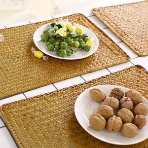 Wholesale Pack of 4 Natural Seagrass Place Mat 17 x 12 Hand-Woven Rectangular Rattan Placemats 430mm x300mm from Viet Nam