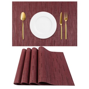 custom printed best heat resistant anti slip place mat home kitchen dining table mats sets vinyl pvc woven placemats