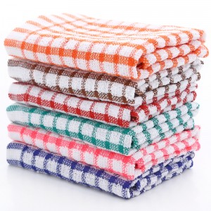 Bamboo Tea Cotton Plaid Absorbent Dish Kitchen Towel