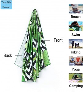 High Quality Microfiber Two Side Printed Beach Towel Quick Dry Sand Free Proof Recycled Beach Towel