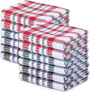 Bamboo Tea Cotton Plaid Absorbent Dish Kitchen Towel