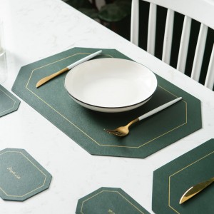 Cheap place mat Custom color Octagonal placemat leather table place mats