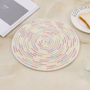 Handmade Cotton Woven Placemats Round Insulation Pads Place Mats Dining Table