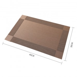 Household Heat Insulation Washable Vinyl Woven Crossweave Placemat PVC Table Mat Place Mat Set